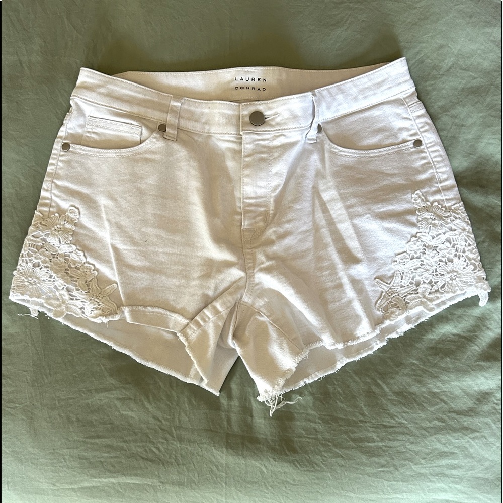 White jean shorts